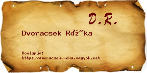 Dvoracsek Réka névjegykártya